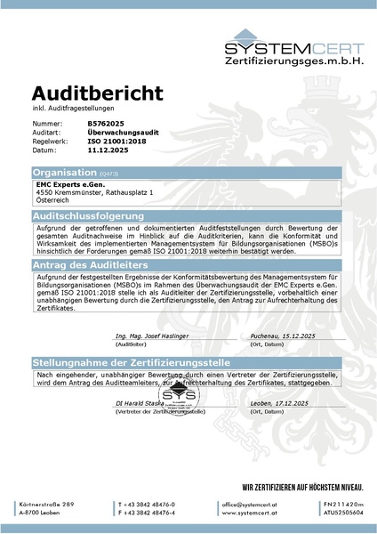 Datei:20251211Ü-AuditBericht 21001 EMC Rev02 ohne CL.pdf